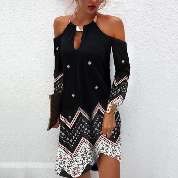 casual dresses printed dress women cold shoulder long sleeve halter mini bohemian irregular hem short jurken #g2, Black;gray
casual dresses printed dress women cold shoulder long sleeve halter mini bohemian irregular hem short jurken #g2, Black;gray