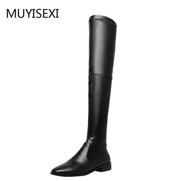 over the knee boots black genuine leather+elastic pu thigh high boots women 4 cm chunky heel knee plus size jd06 muyisexi
over the knee boots black genuine leather+elastic pu thigh high boots women 4 cm chunky heel knee plus size jd06 muyisexi