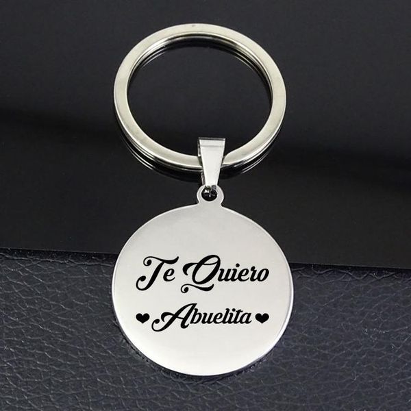 keychains "te quiero abuela" keychain listing disc charm llavero keyring jewelry gift for grandma drop yp7165, Silver 
keychains "te quiero abuela" keychain listing disc charm llavero keyring jewelry gift for grandma drop yp7165, Silver