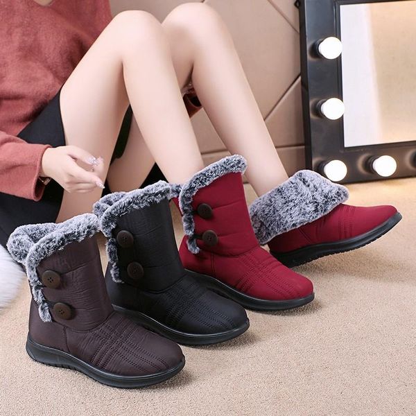 boots women's waterproof thick snow plush winter warm ankles botas mujer women shoes size 43, Black
boots women's waterproof thick snow plush winter warm ankles botas mujer women shoes size 43, Black
