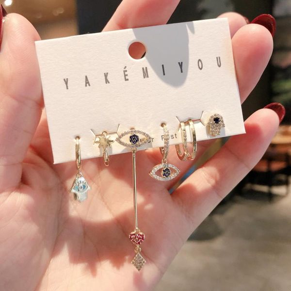 hoop & huggie fashion eye palm heart earrings sets exquisite 6 pcs set dangle earring for women jewelry accessories 2021, Golden;silver
hoop & huggie fashion eye palm heart earrings sets exquisite 6 pcs set dangle earring for women jewelry accessories 2021, Golden;silver