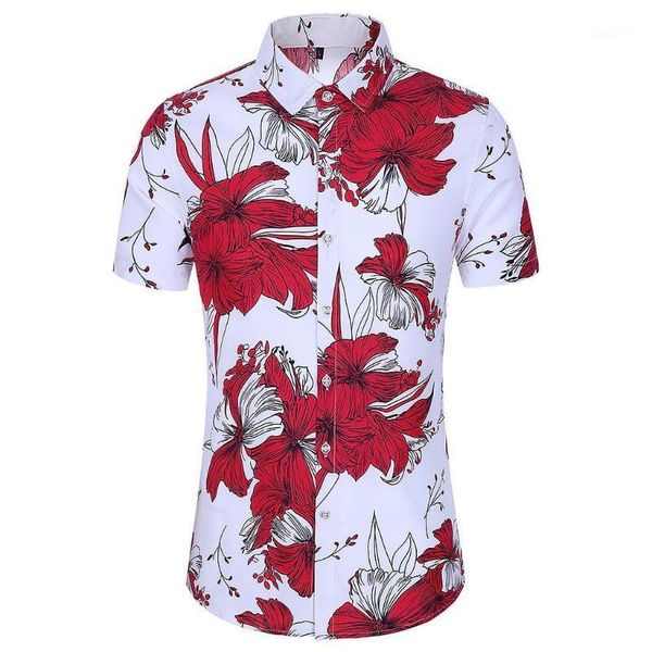 short sleeve male shirt cotton blend tunic men's blouse slim loose hawaii printed turn-down collar drop casual shirts, White;black
short sleeve male shirt cotton blend tunic men's blouse slim loose hawaii printed turn-down collar drop casual shirts, White;black