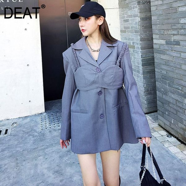 autumn and spring full sleeves single breasted pocket loose big size blazer outfits bra two pieces wo04001l 210421, White;black
autumn and spring full sleeves single breasted pocket loose big size blazer outfits bra two pieces wo04001l 210421, White;black
