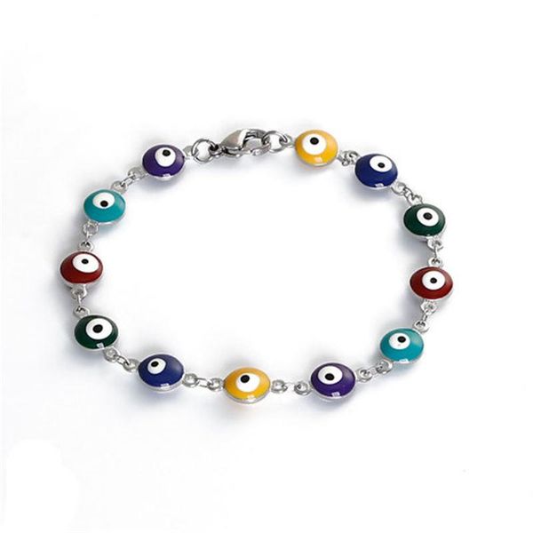 charm bracelets fashion stainless steel round evil eye multicolor enamel bead jewelry for women girls gifts 20.5cm long, 1 pc, Golden;silver
charm bracelets fashion stainless steel round evil eye multicolor enamel bead jewelry for women girls gifts 20.5cm long, 1 pc, Golden;silver