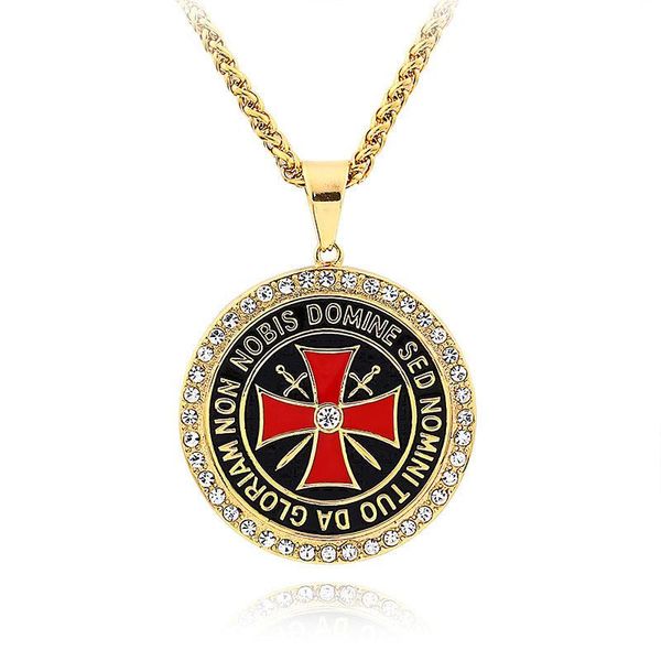 pendant necklaces classic personality templar logo round necklace suitable for men's and women's fashion accessories, Silver
pendant necklaces classic personality templar logo round necklace suitable for men's and women's fashion accessories, Silver