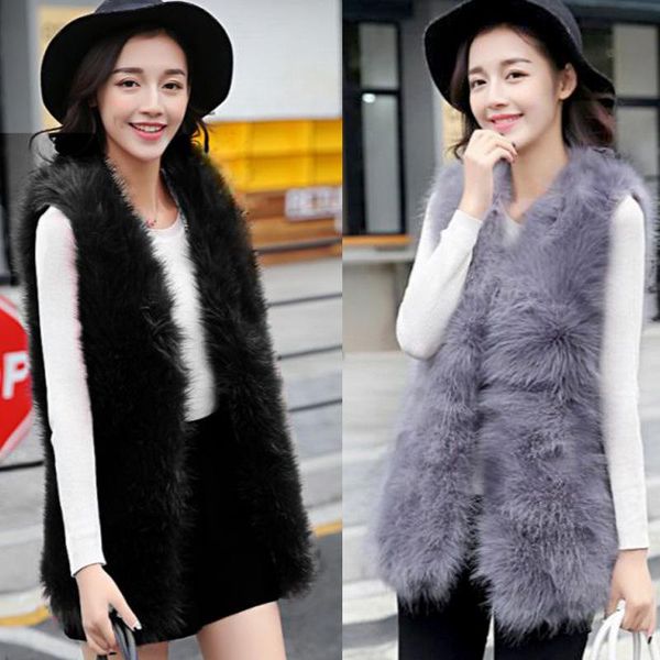 women's fur & faux vest women in the long 2021 korean version of autumn and winter imitation hair slim coat show thin, Black
women's fur & faux vest women in the long 2021 korean version of autumn and winter imitation hair slim coat show thin, Black