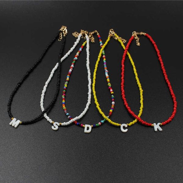 bohemia beaded choker necklace for women diy 26 letter shell pendant women's neck chains bead party jewelry, Silver
bohemia beaded choker necklace for women diy 26 letter shell pendant women's neck chains bead party jewelry, Silver