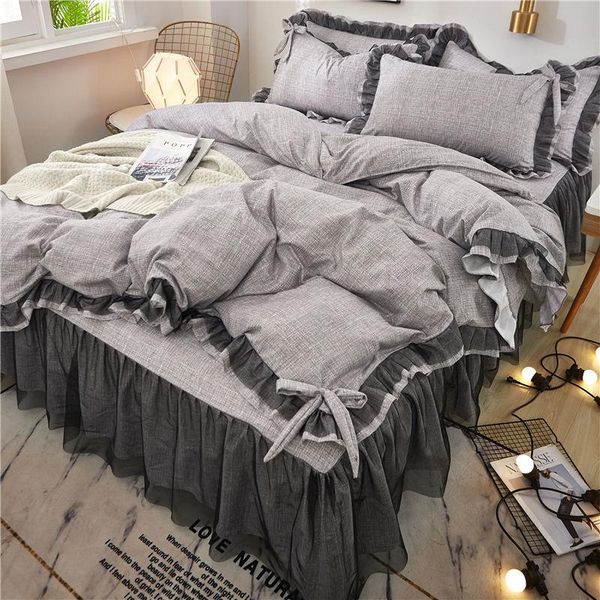 bedding sets gray lace set twin full king bedspread princess duvet cover pillowcase girls bed skirt solid bedclothes
bedding sets gray lace set twin full king bedspread princess duvet cover pillowcase girls bed skirt solid bedclothes