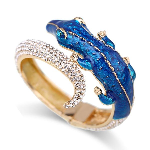 bangle fashion statement crocodile golden antique gold plated rhinestone animal for women pulseira, Black
bangle fashion statement crocodile golden antique gold plated rhinestone animal for women pulseira, Black