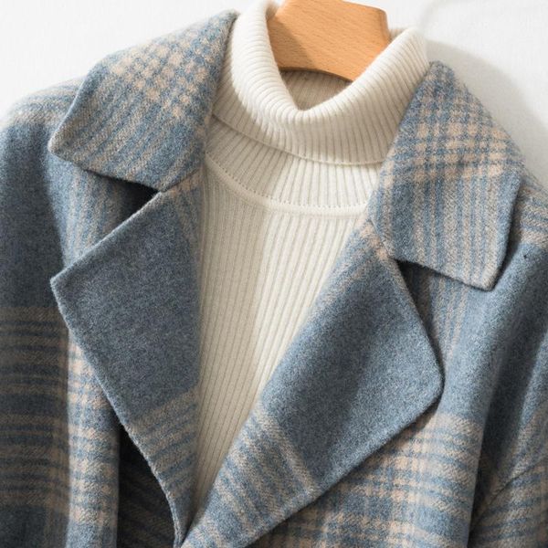 women's wool & blends 100% coat female 2021 autumn winter jacket korean woolen coats and jackets women plaid outwear my3695, Black
women's wool & blends 100% coat female 2021 autumn winter jacket korean woolen coats and jackets women plaid outwear my3695, Black