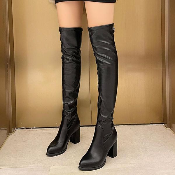 boots women's s high heels thigh for women autumn winter pointed toe square long woman warm short plush booties, Black
boots women's s high heels thigh for women autumn winter pointed toe square long woman warm short plush booties, Black