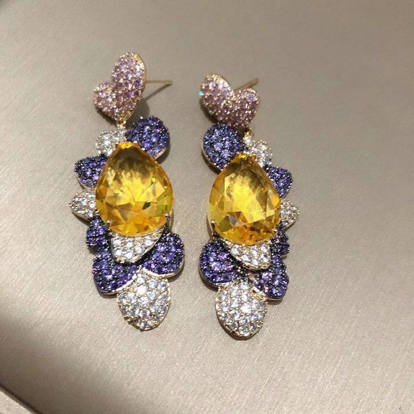 dangle & chandelier bilincolor trendy luxury yellow cubic zircon dangling drop earring for women, Silver
dangle & chandelier bilincolor trendy luxury yellow cubic zircon dangling drop earring for women, Silver