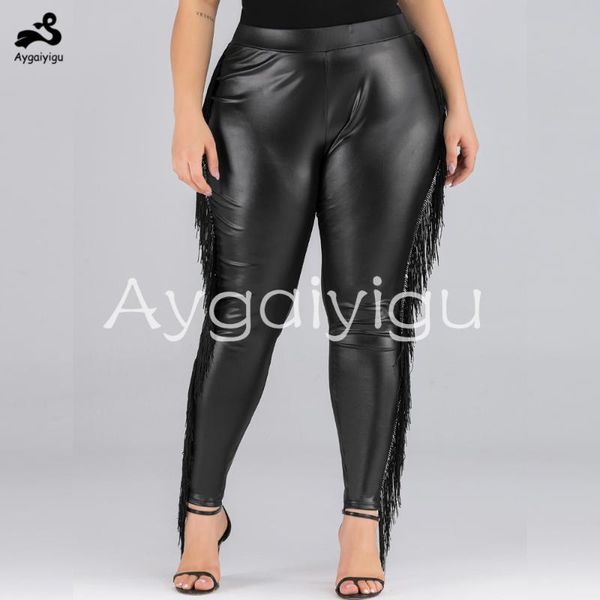 women's pants & capris aygaiyigu women pu plus size ladies clothing fashion black skinny elastic waist large big tassels fit trousers, Black;white
women's pants & capris aygaiyigu women pu plus size ladies clothing fashion black skinny elastic waist large big tassels fit trousers, Black;white