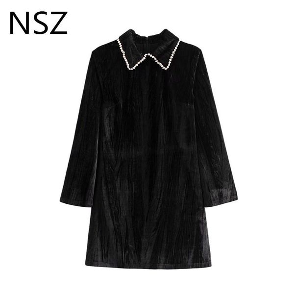 casual dresses nsz women black diamond collar velvet straight fall fashion mini dress long sleeve ladies short, Black;gray
casual dresses nsz women black diamond collar velvet straight fall fashion mini dress long sleeve ladies short, Black;gray