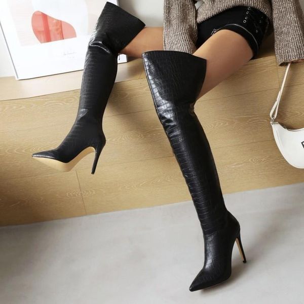 boots over knee women's net red bright face thigh high heels jazz dance pointed thin, Black
boots over knee women's net red bright face thigh high heels jazz dance pointed thin, Black