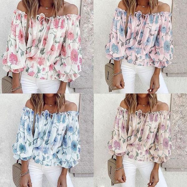 women's blouses & shirts slash neck long-sleeved pullover women 2021 autumn off-the-shoulder floral lace-up blouse with wooden ears, White
women's blouses & shirts slash neck long-sleeved pullover women 2021 autumn off-the-shoulder floral lace-up blouse with wooden ears, White