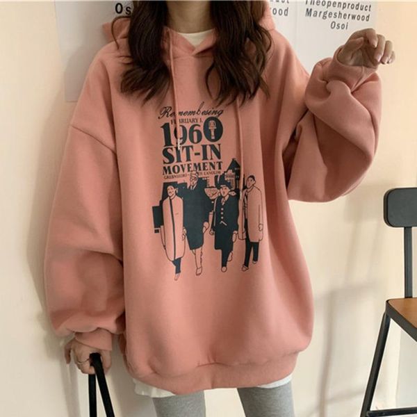 women's hoodies & sweatshirts hoodie printed aging plus plush thickened 2021 spring and autumn loose style long sleeve coat, Black
women's hoodies & sweatshirts hoodie printed aging plus plush thickened 2021 spring and autumn loose style long sleeve coat, Black