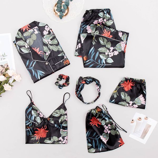 yaoting new style women's home wear seven piece ice silk multi piece long sleeve pajamas women's spring and autumn 2153, Black;red
yaoting new style women's home wear seven piece ice silk multi piece long sleeve pajamas women's spring and autumn 2153, Black;red