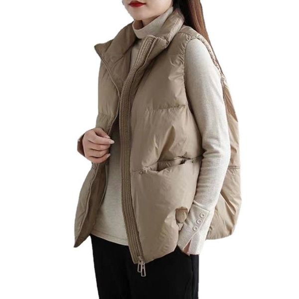 women's vests 2021 body warmer down vest jacket loose white duck thick waistcoat zipper sleeveless coat for women qq-174, Black;white
women's vests 2021 body warmer down vest jacket loose white duck thick waistcoat zipper sleeveless coat for women qq-174, Black;white