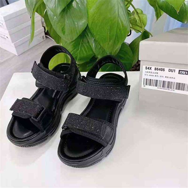 sandals women's 2021 summer new flying woven upper drill sports style velcro sandals beach shoes b6406, Black
sandals women's 2021 summer new flying woven upper drill sports style velcro sandals beach shoes b6406, Black