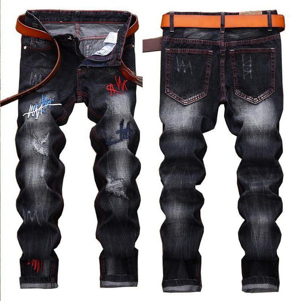 men's jeans trendy brand 2021 summer thin trousers, embroidery, korean version of slim feet, pretty jeans, feet, Blue
men's jeans trendy brand 2021 summer thin trousers, embroidery, korean version of slim feet, pretty jeans, feet, Blue