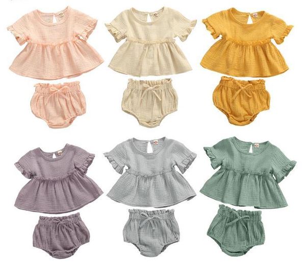 summer baby girls outfit solid color lace short sleeve cotton shorts set toddlers casual clothing 2pcs sets, White
summer baby girls outfit solid color lace short sleeve cotton shorts set toddlers casual clothing 2pcs sets, White