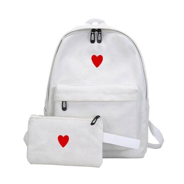 backpack big capacity women 2-piece canvas set ladies girls fashion heart pattern schoolbag
backpack big capacity women 2-piece canvas set ladies girls fashion heart pattern schoolbag