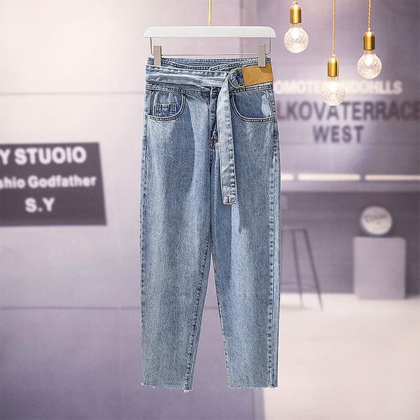 women's jeans 2021 fashion loose woman with sashes high waist boyfriend chic denim pants for casual korean jean female, Blue
women's jeans 2021 fashion loose woman with sashes high waist boyfriend chic denim pants for casual korean jean female, Blue