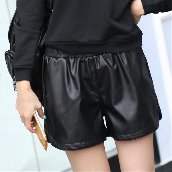 women short pu leather shorts womens black with pockets loose casual summer plus size, White;black
women short pu leather shorts womens black with pockets loose casual summer plus size, White;black