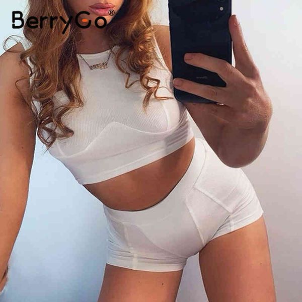 berrygo casual solid women two pieces sets summer high street cotton leisure wear female fashion o-neck tank and shorts 210513, White
berrygo casual solid women two pieces sets summer high street cotton leisure wear female fashion o-neck tank and shorts 210513, White