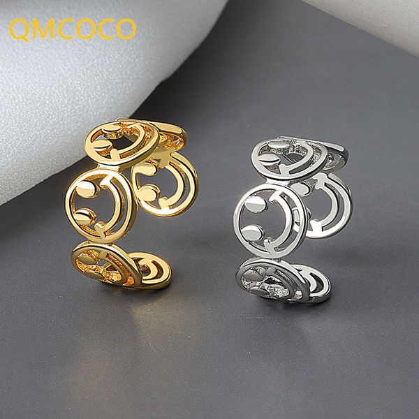 love ring qmcoco 925 silver fashion punk-style party jewelry women lovers creative geometric smile-face opening rings, Slivery;golden
love ring qmcoco 925 silver fashion punk-style party jewelry women lovers creative geometric smile-face opening rings, Slivery;golden