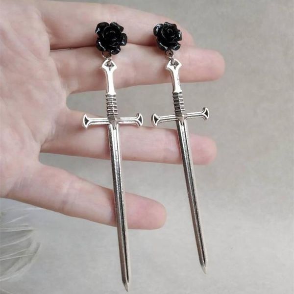dangle & chandelier black roses gothic sword studs earrings creativity punk warrior jewellery gorgeous party fashion women gift 2021, Silver
dangle & chandelier black roses gothic sword studs earrings creativity punk warrior jewellery gorgeous party fashion women gift 2021, Silver
