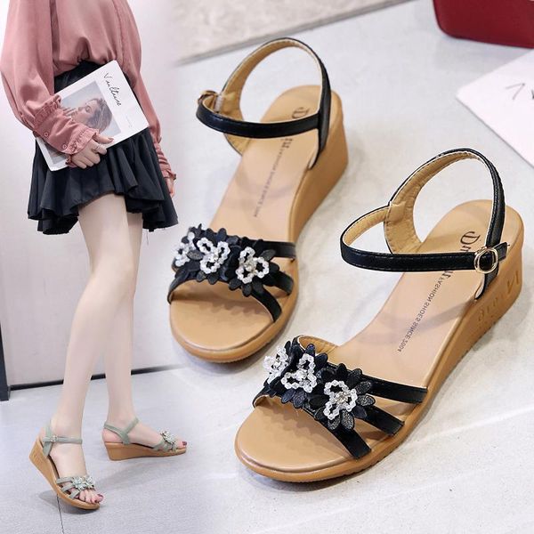 dress shoes wedge sandals women high heels 2021 summer korean flat bottom casual wild student fashion tide, Black
dress shoes wedge sandals women high heels 2021 summer korean flat bottom casual wild student fashion tide, Black