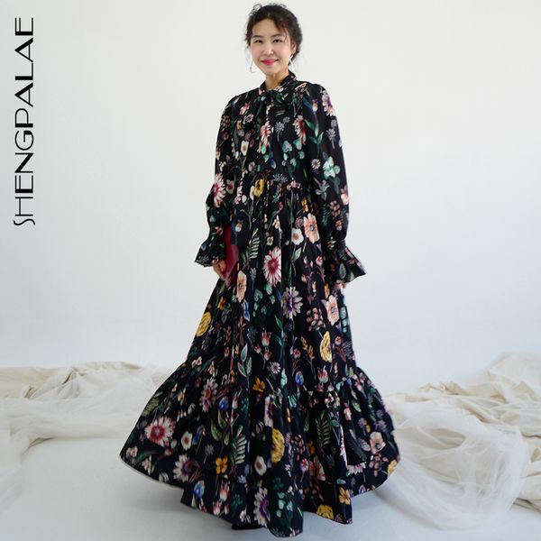 shengpalae 2021 new spring autumn women vintage loose high waist slim was thin elegant elegant flowers big swing maxi dress, Black;gray
shengpalae 2021 new spring autumn women vintage loose high waist slim was thin elegant elegant flowers big swing maxi dress, Black;gray
