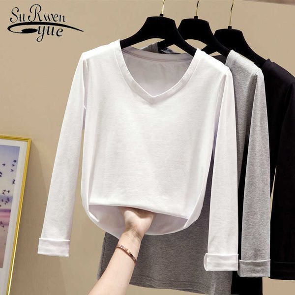 v-neck shirt women cotton t shirt women long sleeve autumn korean bottoming slim office lady with white black gray 10476 210527
v-neck shirt women cotton t shirt women long sleeve autumn korean bottoming slim office lady with white black gray 10476 210527