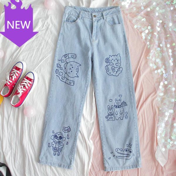trousers harajuku cartoon jeans cute cat female pants cotton for women loose high waist straight denim women's, Blue
trousers harajuku cartoon jeans cute cat female pants cotton for women loose high waist straight denim women's, Blue