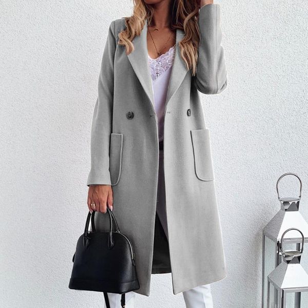 women's wool & blends nice women autumn winter double breasted long coat ladies sleeve notched collar overcoat parka jacket vintage, Black
women's wool & blends nice women autumn winter double breasted long coat ladies sleeve notched collar overcoat parka jacket vintage, Black