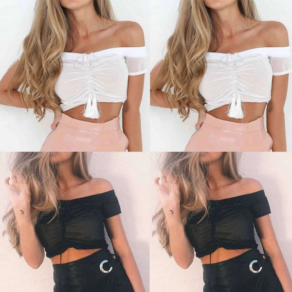 summer ladies clothing casual halter vest short sleeve cotton crop shirt clothes women, Black
summer ladies clothing casual halter vest short sleeve cotton crop shirt clothes women, Black