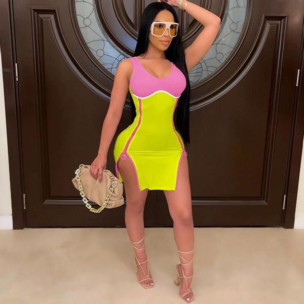 casual dresses summer bodycon dress with side slit elegant patchwork zipper short beach mini party vestidos night club clothes, Black;gray
casual dresses summer bodycon dress with side slit elegant patchwork zipper short beach mini party vestidos night club clothes, Black;gray