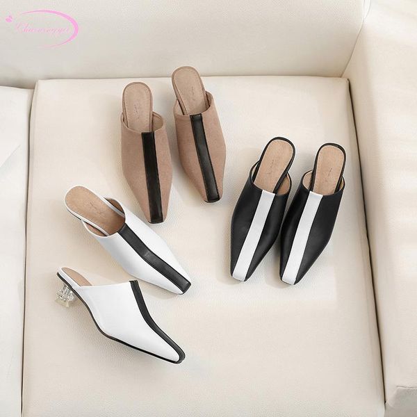 slippers european street style summer square toe fashion color matching white apricot black medium heel thick women shoes
slippers european street style summer square toe fashion color matching white apricot black medium heel thick women shoes