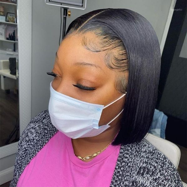 13x4 bob straight lace front wig brazilian short human hair wigs with bangs pre plucked frontal for women remy silk base1, Black;brown
13x4 bob straight lace front wig brazilian short human hair wigs with bangs pre plucked frontal for women remy silk base1, Black;brown