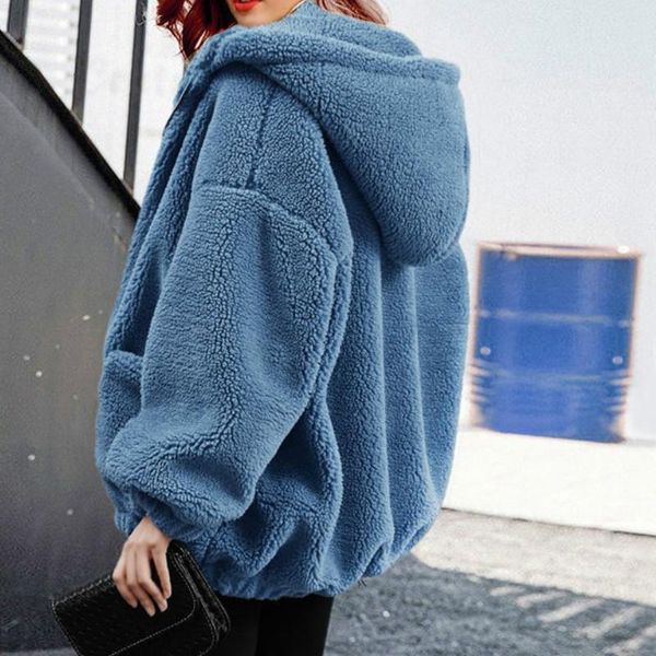 women winter solid color jacket hooded leisure wool shearing long sleeve coat female lamb warm faux fur soft streetwear women's down &, Black
women winter solid color jacket hooded leisure wool shearing long sleeve coat female lamb warm faux fur soft streetwear women's down &, Black