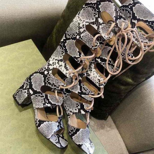 sandals summer snake pattern leather fashion casual women's shoes hollow lace-up thick heel high-heeled boots roman, Black
sandals summer snake pattern leather fashion casual women's shoes hollow lace-up thick heel high-heeled boots roman, Black