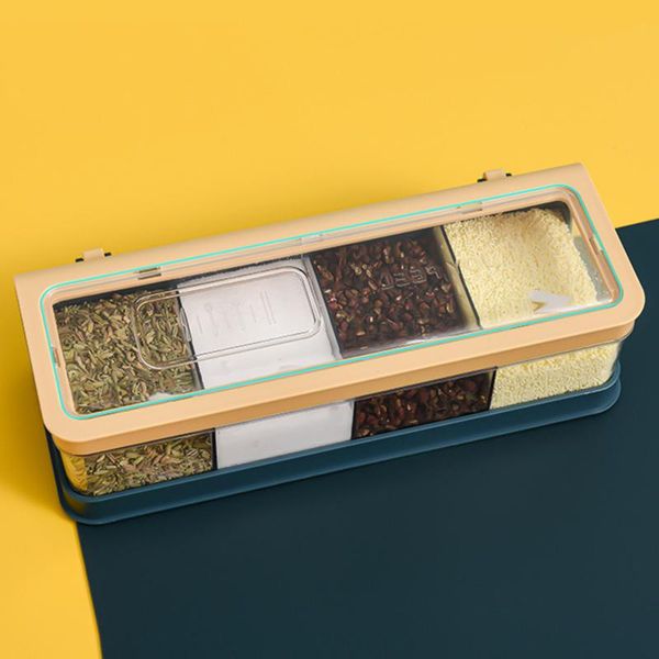 storage bottles & jars 4 grids kitchen organizer boxes spices seasoning jar transparent sugar salt bottle with spoon accessories
storage bottles & jars 4 grids kitchen organizer boxes spices seasoning jar transparent sugar salt bottle with spoon accessories