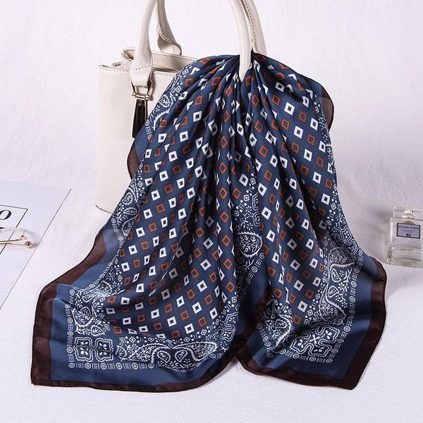 scarves 2021 brand women's silk scarf fashion square small neck head for ladies handkerchief hair band bandana foulard femme, Blue;gray
scarves 2021 brand women's silk scarf fashion square small neck head for ladies handkerchief hair band bandana foulard femme, Blue;gray