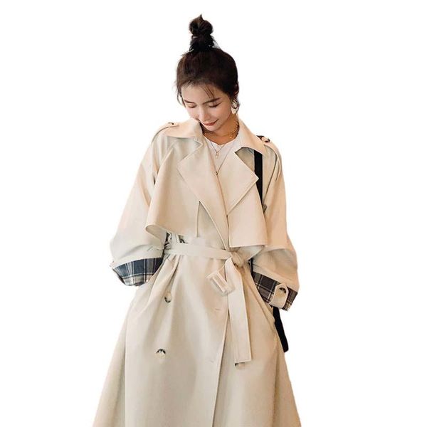 women's trench coats 2021 spring autumn long plus size windbreaker over-the-knee loose coat f1020, Tan;black
women's trench coats 2021 spring autumn long plus size windbreaker over-the-knee loose coat f1020, Tan;black