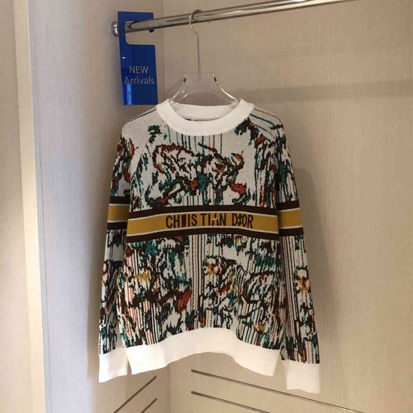 21 qiuchao brand blue coconut animal jungle sweater pullover long sleeve color spinning process, White;black
21 qiuchao brand blue coconut animal jungle sweater pullover long sleeve color spinning process, White;black