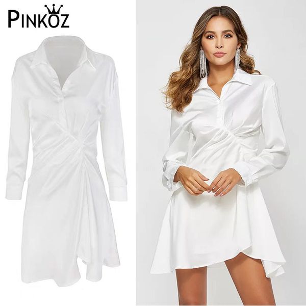 solid women dress lapel long sleeve button ruched slim min female fashion spring tide 210421, White
solid women dress lapel long sleeve button ruched slim min female fashion spring tide 210421, White