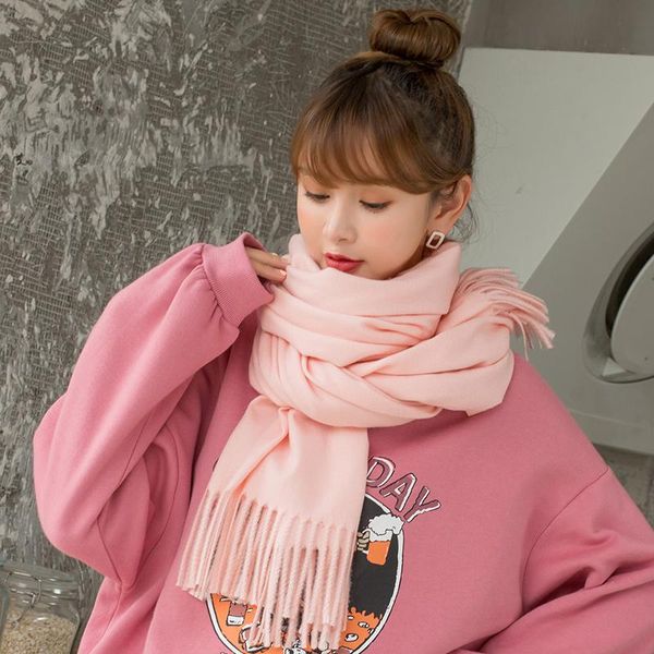 scarves lovely pink scarf in the fall and winter long warm joker han edition student pure color imitation cashmere, Blue;gray
scarves lovely pink scarf in the fall and winter long warm joker han edition student pure color imitation cashmere, Blue;gray