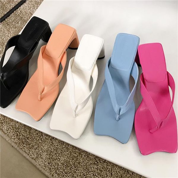 brand women slipper square high heel elegant slip on slide ladies summer outdoor beach flip flop dress sandal shoe slippers, Black
brand women slipper square high heel elegant slip on slide ladies summer outdoor beach flip flop dress sandal shoe slippers, Black